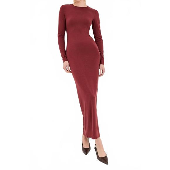 NEW REFORMATION tommie knit maxi dress in chianti - mordernwear.com